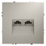 Розетка компьютерная встраиваемая VOLTUM S70 двойная RJ45+RJ45 кат.6, (кашемир) VLS060203