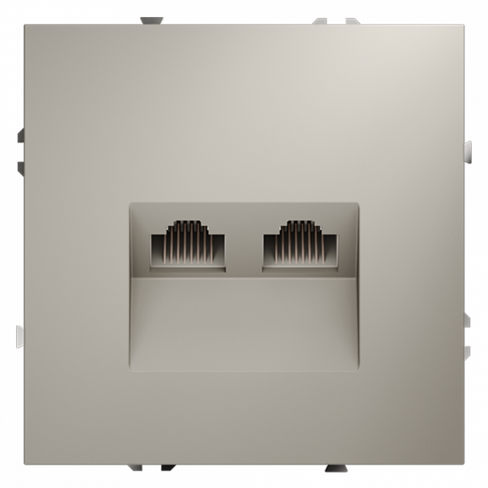 Розетка компьютерная встраиваемая VOLTUM S70 двойная RJ45+RJ45 кат.6, (кашемир) VLS060203