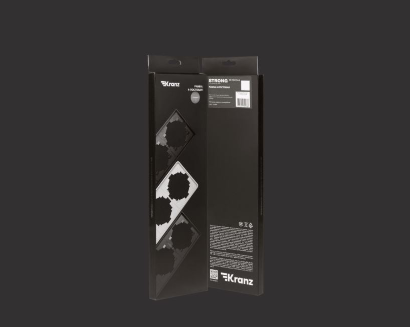 KRANZ Рамка STRONG 4-постовая графит KR-78-0754-6
