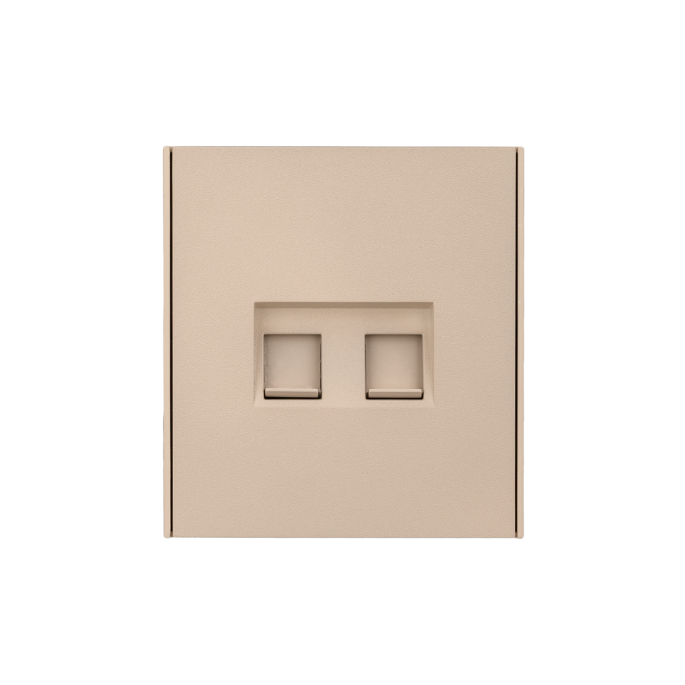 KRANZ Розетка STRONG компьютерная двойная RJ45+RJ45 кат 6 с/у шелк  KR-78-0725-8