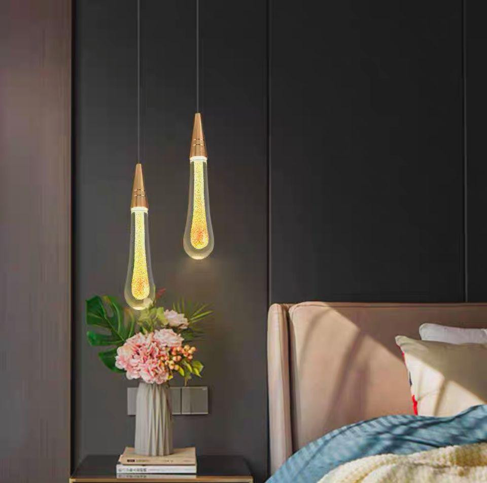 Подвесной светильник F3724-17 одиночный золото