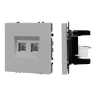Розетка компьютерная двойная 6 kat, IP-20. NEO PLUS (Светло cерый)  