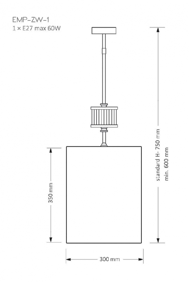 Подвесной светильник Kutek Mood Empoli EMP-ZW-1(N)