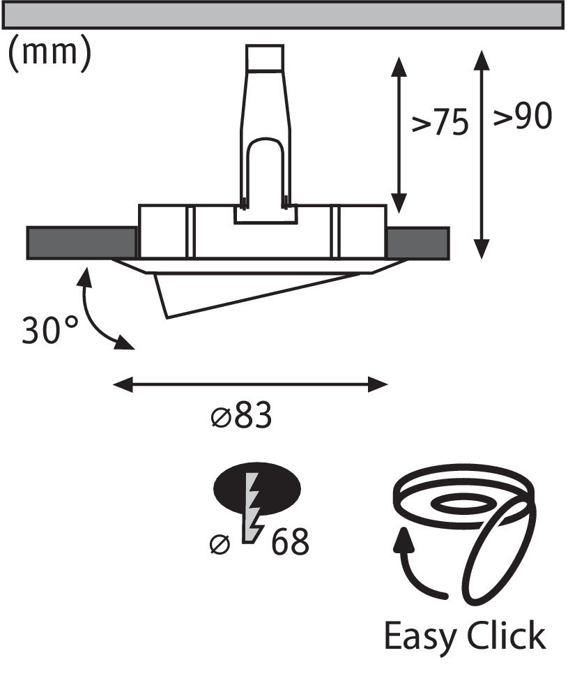 Встраиваемый светодиодный светильник Paulmann Decke 92101