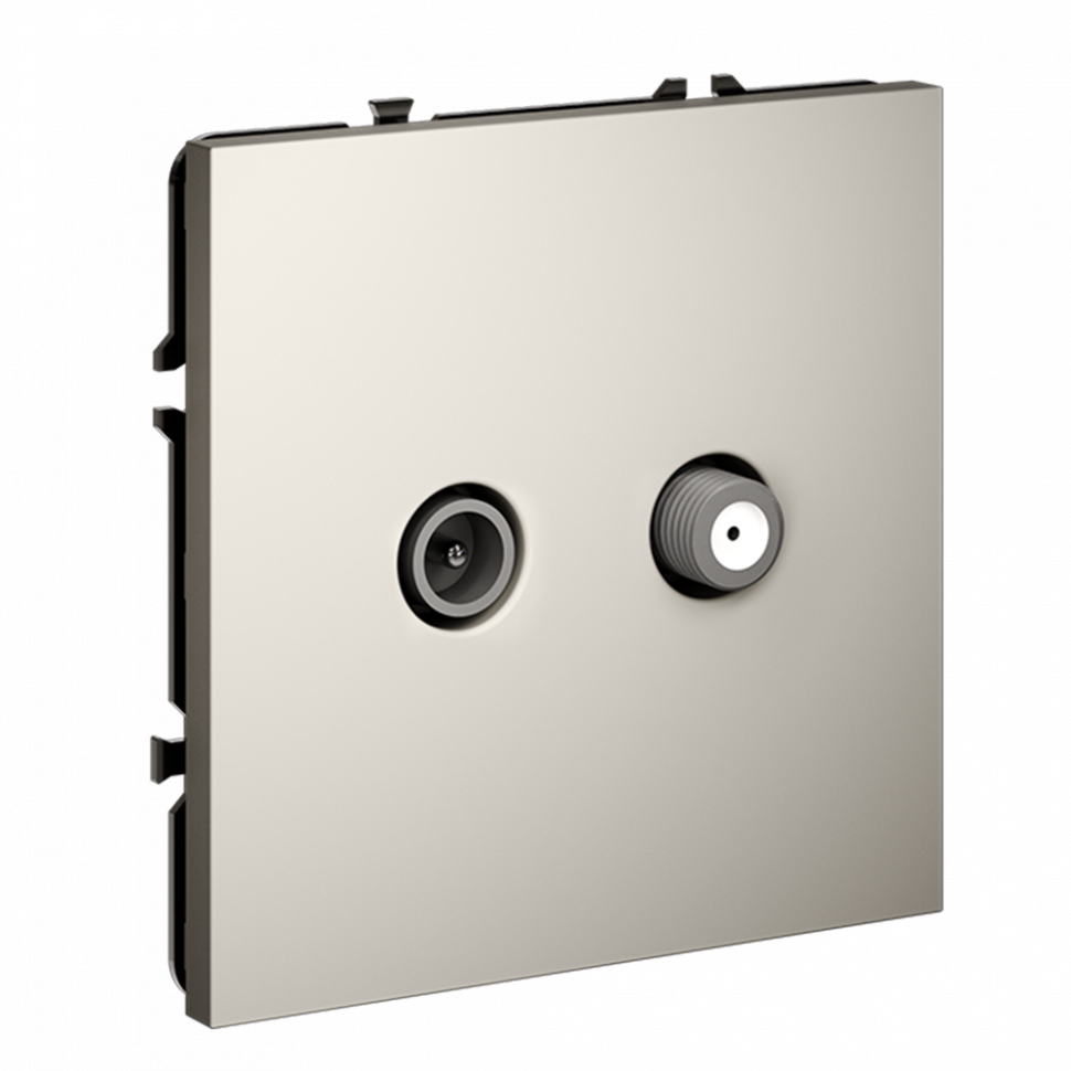 Розетка телевизионнная встраиваемая VOLTUM S70 оконечная TV+SAT, (кашемир) VLS060403