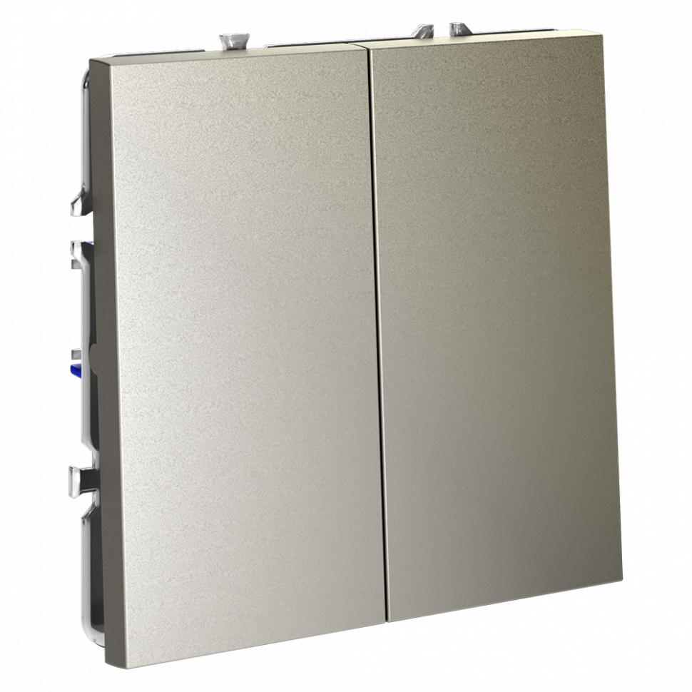 Проходной переключатель встраиваемый VOLTUM S70 двухклавишный 10А, (шелк) VLS020304