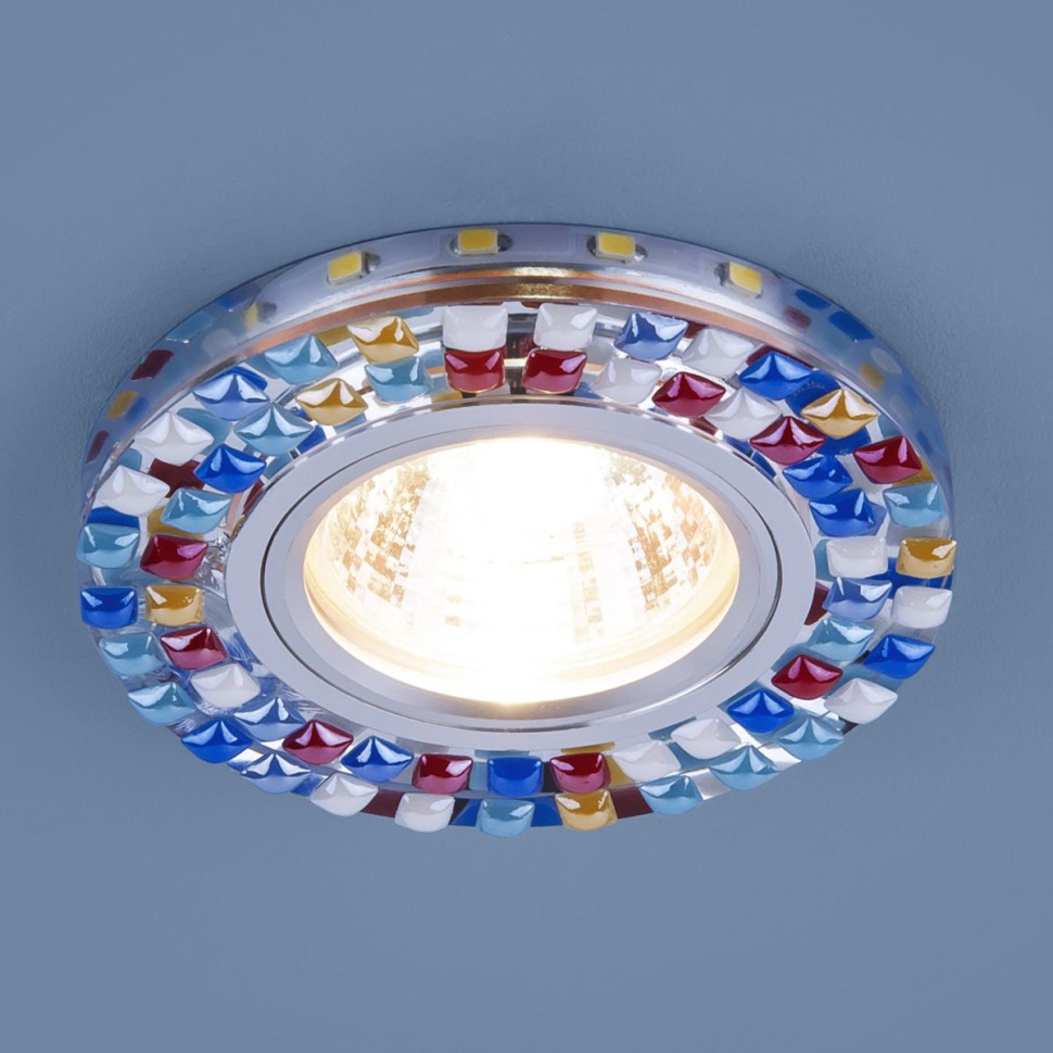 Точечный светильник с LED подсветкой 2195 MR16 SL/MLT зеркальный/мульти