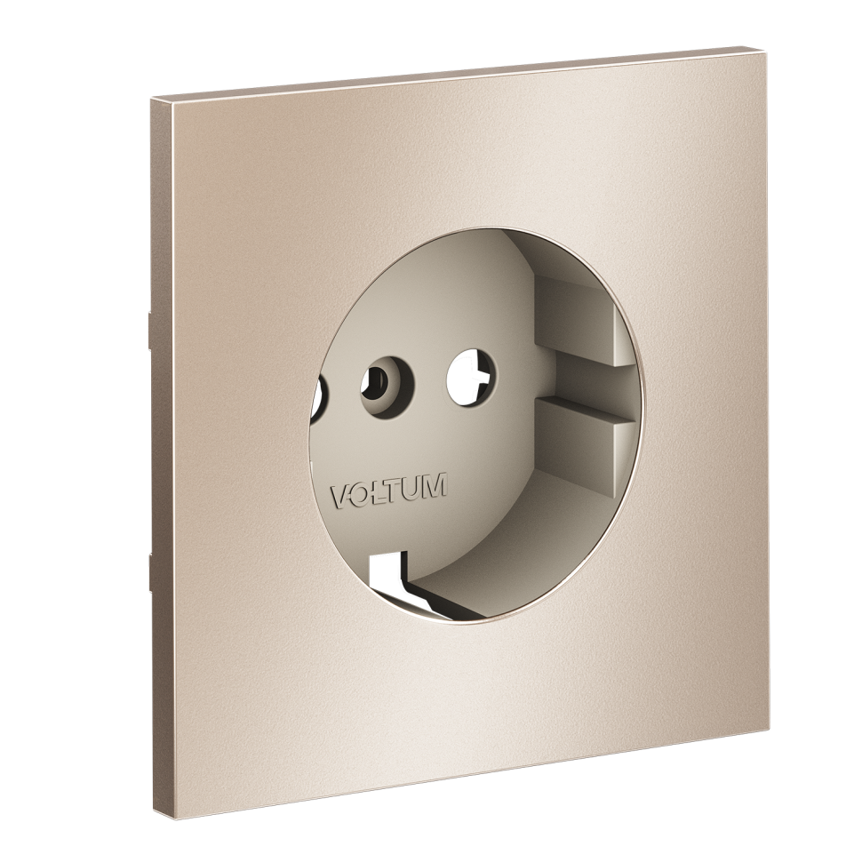 Накладка для розетки с заземлением, S70 Metal (платина)