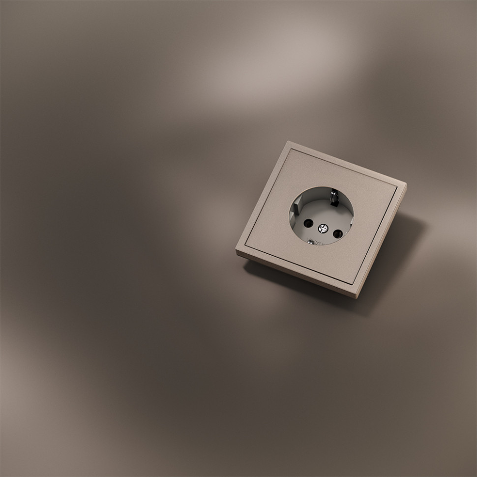 Накладка для розетки с заземлением, S70 Metal (платина)