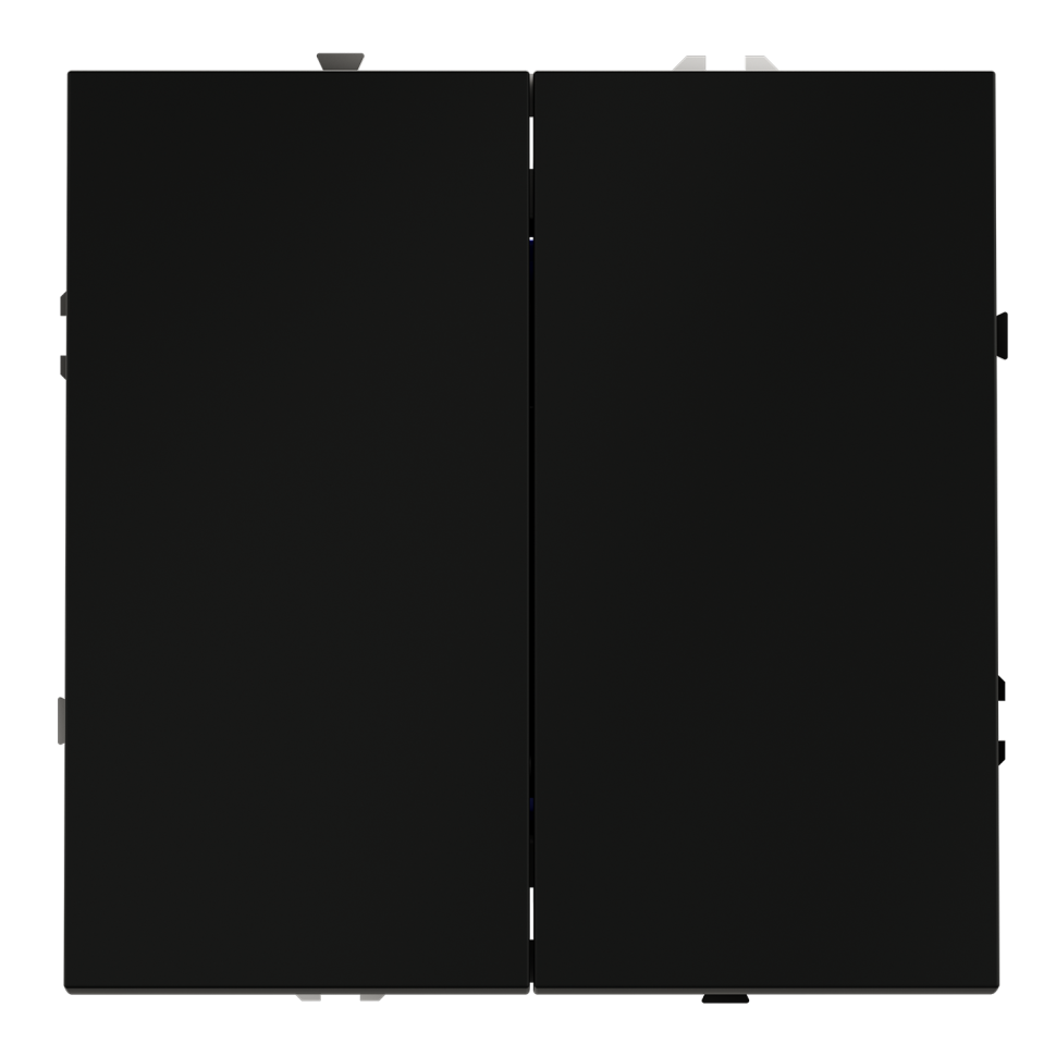 Перекрестный переключатель встраиваемый VOLTUM S70 двухклавишный 10А, (черный матовый)