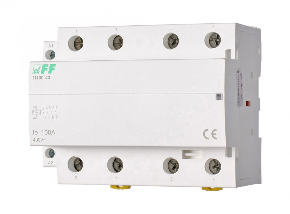 Контактор модульный (Ампер-100 / Волт-230 АС / Контакт-4NO) ST100-40
