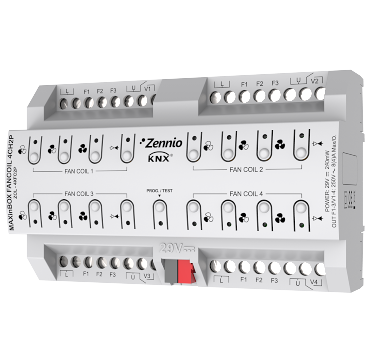 Контроллер KNX для 2-х трубных фанкойлов, 4 канальный Zennio MAXinBOX FANCOIL 4CH2P ZCL-4XFC2P