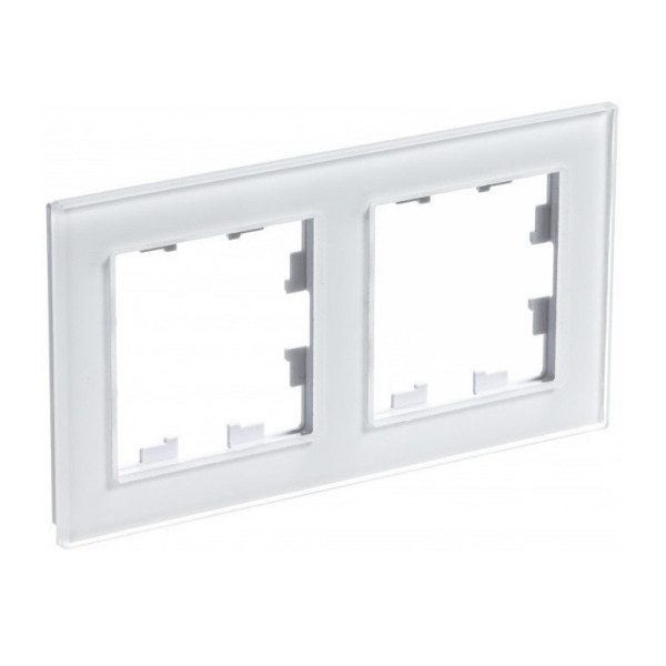Рамка Systeme Electric Atlas Design Nature на 2 поста, белое стекло ATN320102