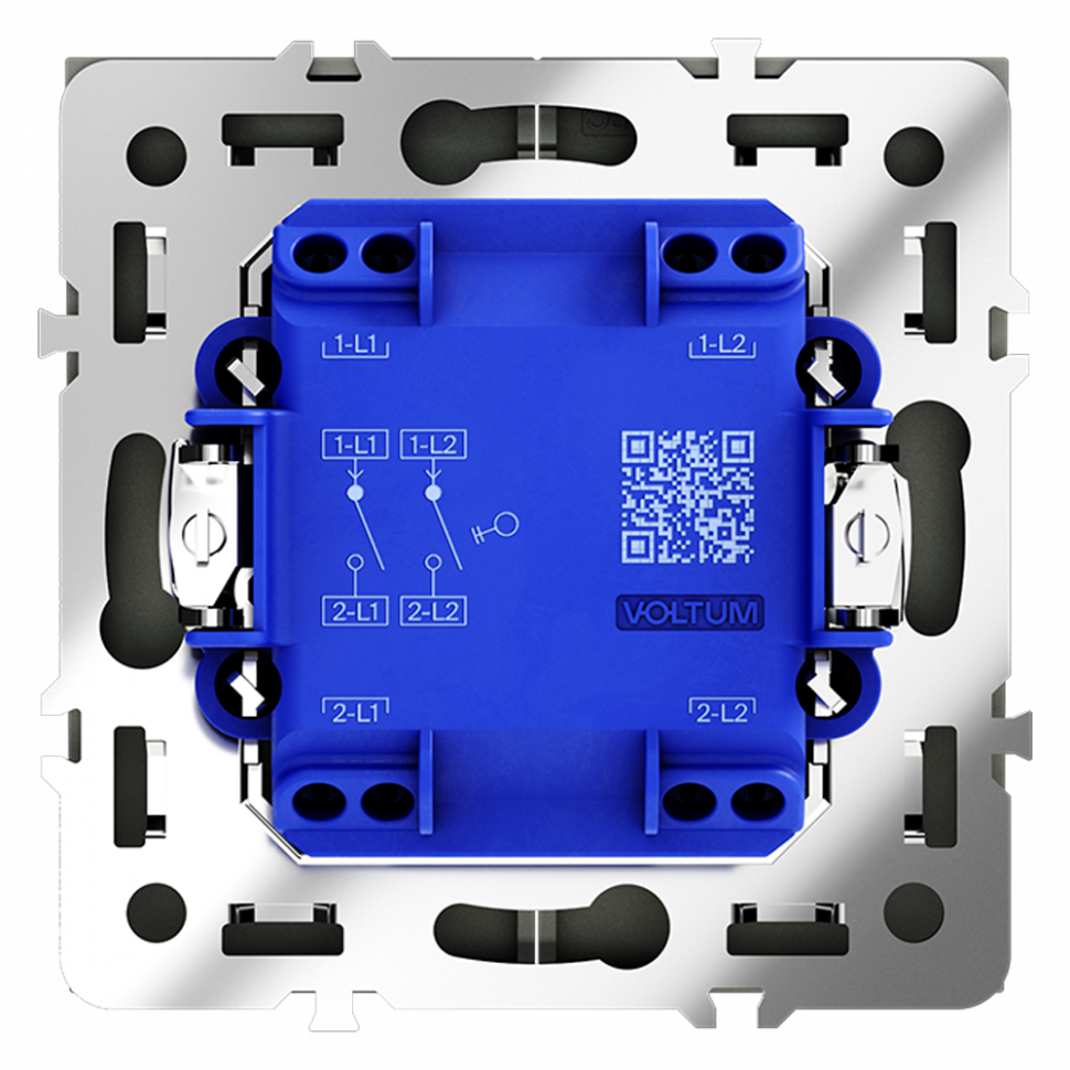 Выключатель встраиваемый VOLTUM S70 двухклавишный 10А, (графит) VLS020107