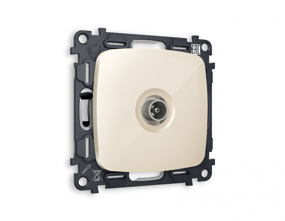 Комплект механизма TV розетки оконечной OMEGA MO313010 Бежевый глянец 50-870 MHz 1dB QUANT