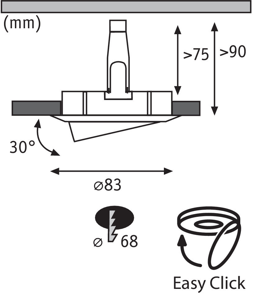 Встраиваемый светодиодный светильник Paulmann Decke 92102