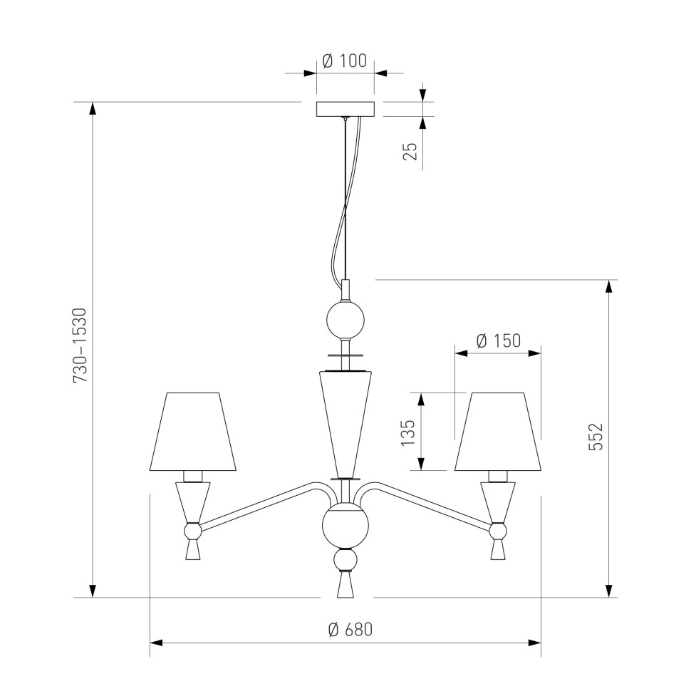 Умная люстра с декором из керамики 101014/6
