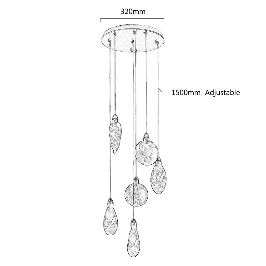 Подвесной светильник Delight Collection Colvin MT9176-6H titanium gold