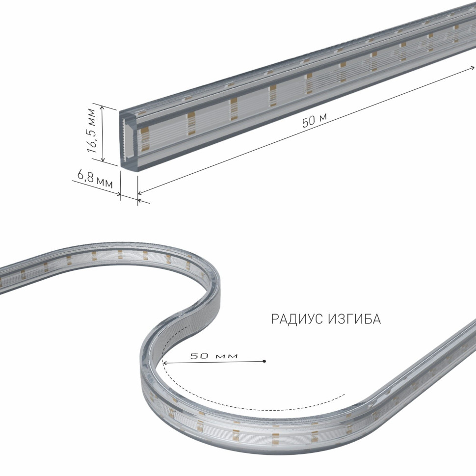 Светодиодная лента двухрядная Premium 220 В 18 Вт/м 180 Led/м 2835 IP65, холодный белый 6500K, 50 м LS011 220V