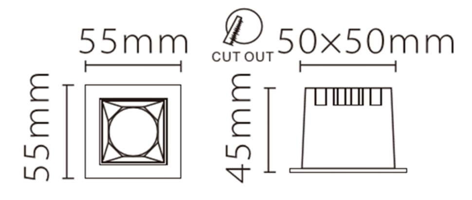 Встраиваемый светильник Fiberli XL003-1T 12130301
