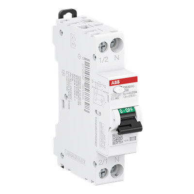 Дифференциальный автомат (АВДT) ABB DS301C C10 AC30 Тип-AC 1P+N 10A 30мА х-ка C 6kA  2CSR255063R1104