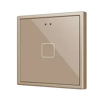 Zennio ZVIF70X1C Flat 70 X1. Стеклянная емкостная кнопка 70x70 - 1 кнопка - ,цвет: шампанское (рама ZS70 не входит в комплект)