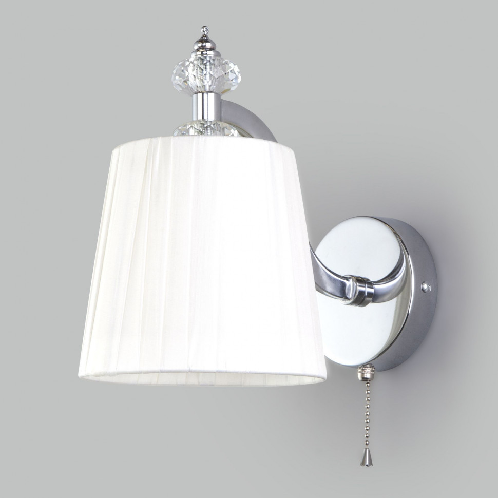 Настенный светильник с тканевым абажуром 60122/1 хром