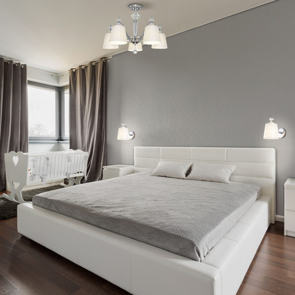 Настенный светильник с тканевым абажуром 60122/1 хром