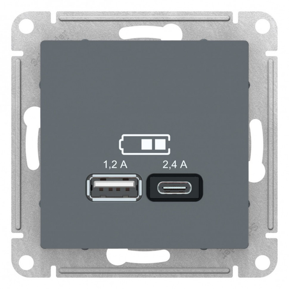 Зарядное устройство USB+Type C Schneider Electric Atlas Design грифель ATN000739