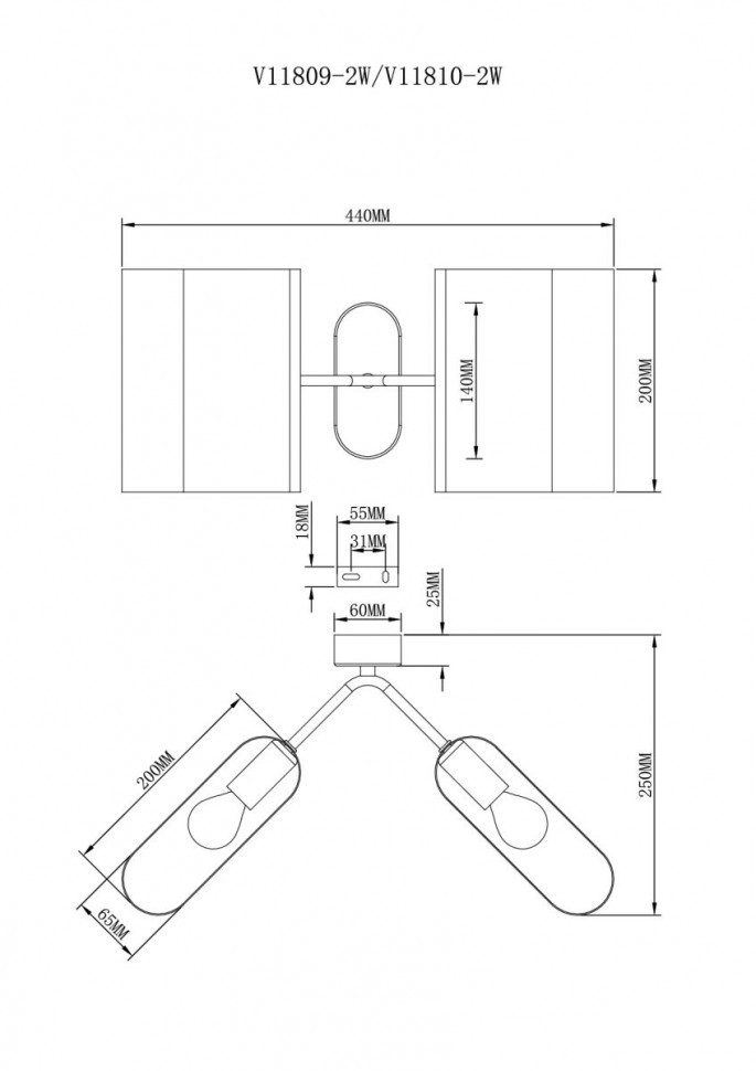 Бра Moderli Metalicana V11809-2W