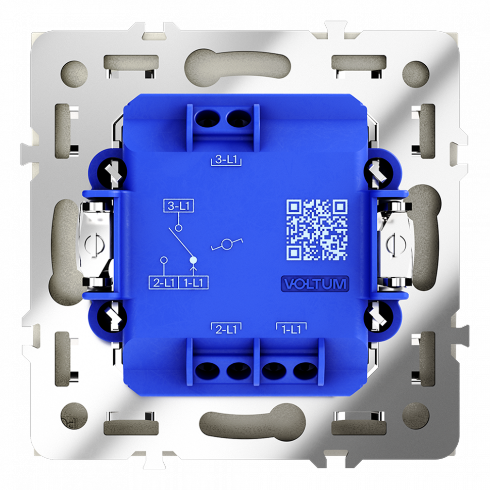Проходной переключатель встраиваемый VOLTUM S70 одноклавишный 10А, (шелк) VLS010304