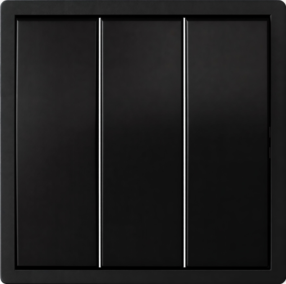 Выключатель трёхклавишный, самозажимные контакты (черный)