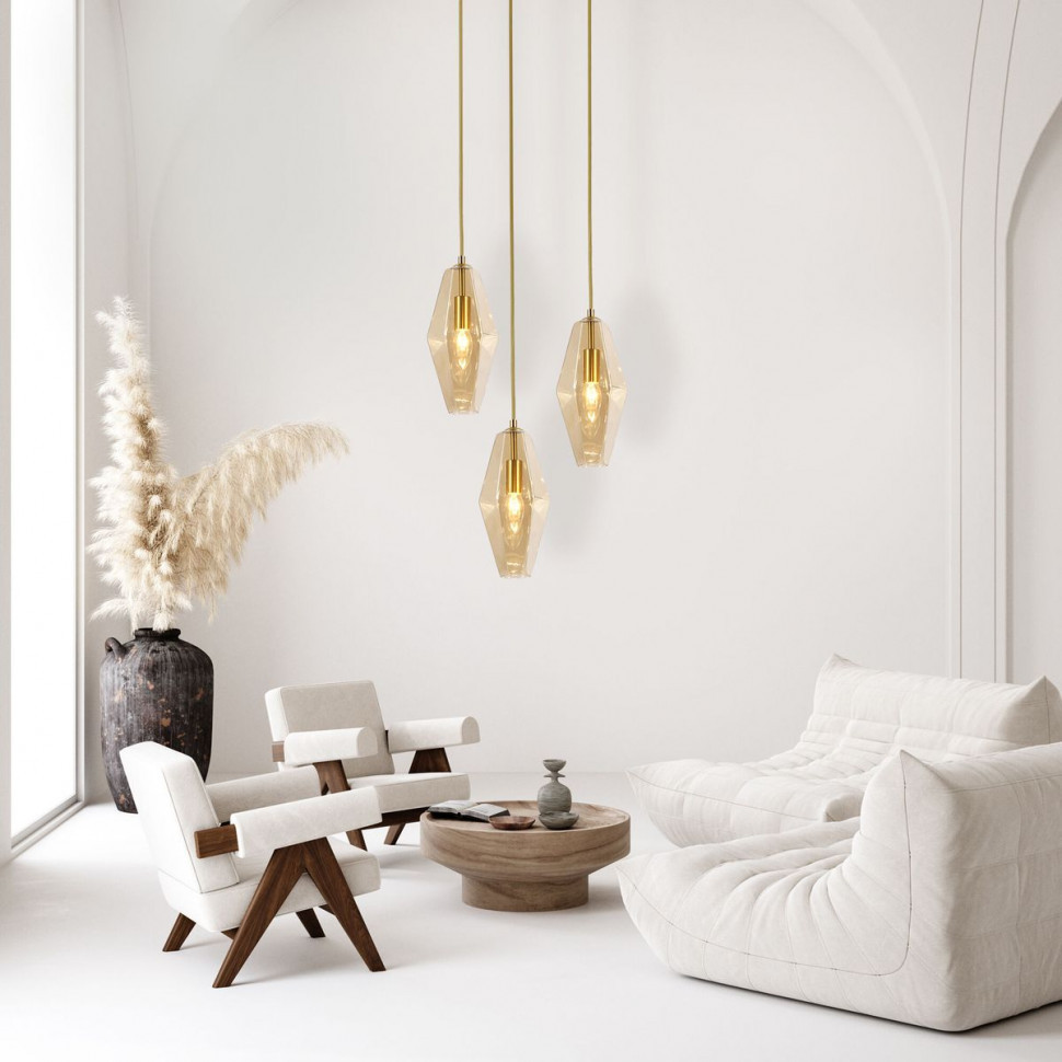 Подвесной светильник Eurosvet Prism 50236/1 янтарный a058957