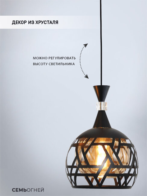 Подвесной светильник Seven Fires Finela SF4046/1P-BK-AM