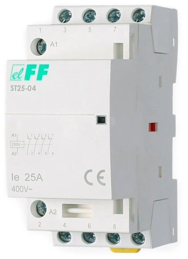 Контактор модульный (Ампер-25 / Волт-230 АС / Контакт-4NC) ST25-04