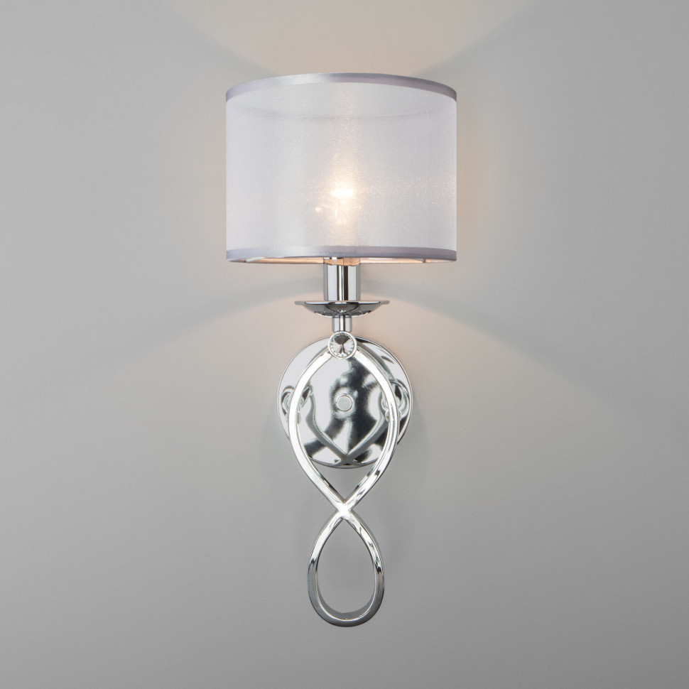 Настенный светильник с тканевым абажуром 60124/1 хром