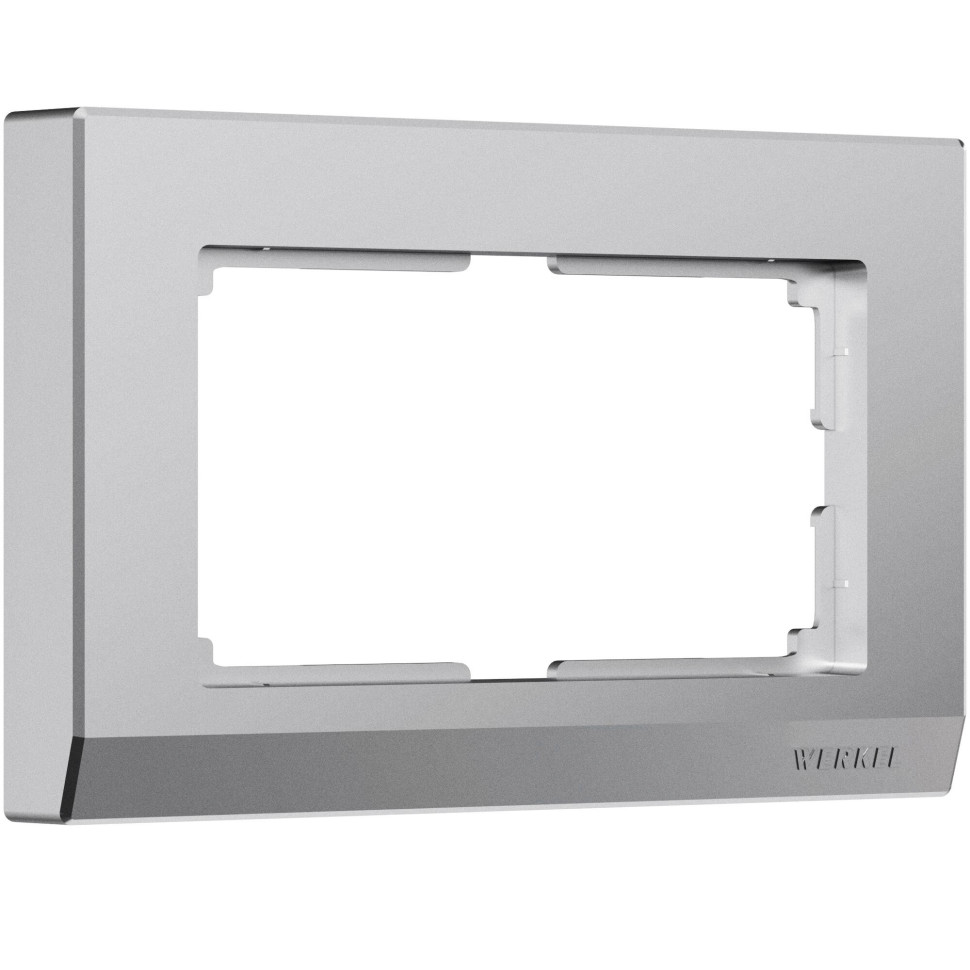 Рамка из поликарбоната для двойной розетки Stark серебряный матовый W0081865