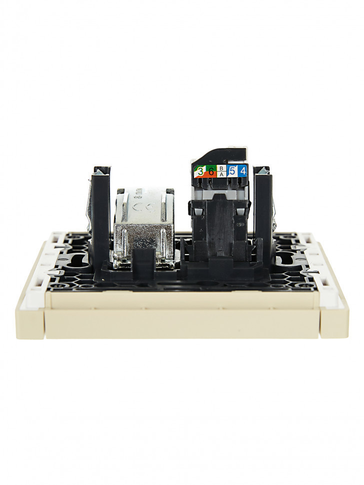 FORTE&PIANO Розетка двойная TV+RJ45 кат.5E FP436 ваниль IEK
