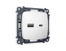 Комплект механизма розетки OMEGA MO131010 Белый матовый 2USB A+C 20W быстрая зарядка QUANT