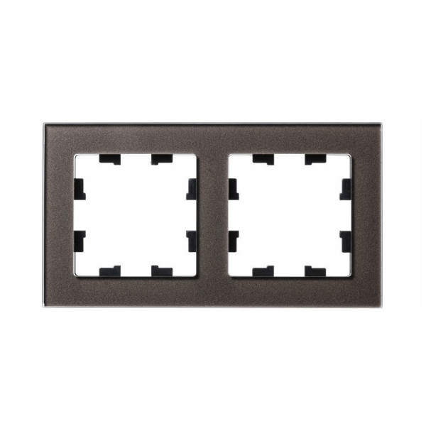 Рамка Systeme Electric Atlas Design Nature на 2 поста, мокко стекло ATN320602