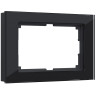 Рамка из стекла для двойной розетки Favorit черный W0081108