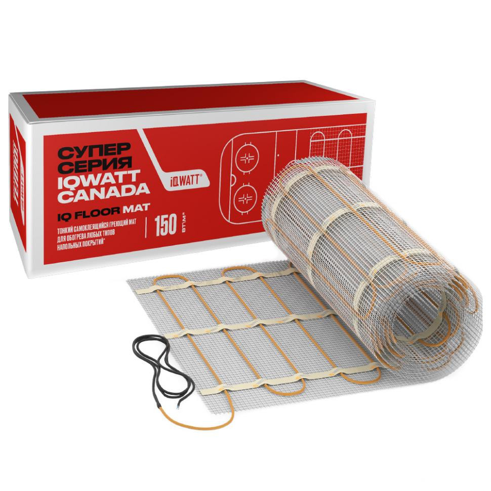 Тонкий самоклеящийся греющий мат 150 Вт/м.кв - 0,5м² IQ FLOOR MAT 00101 IQWATT