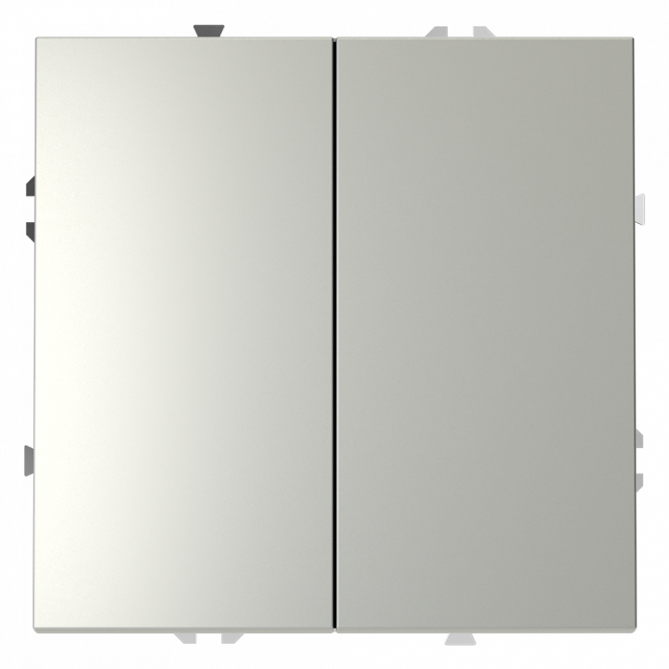 Выключатель встраиваемый VOLTUM S70 двухклавишный 10А, (сталь) VLS020105