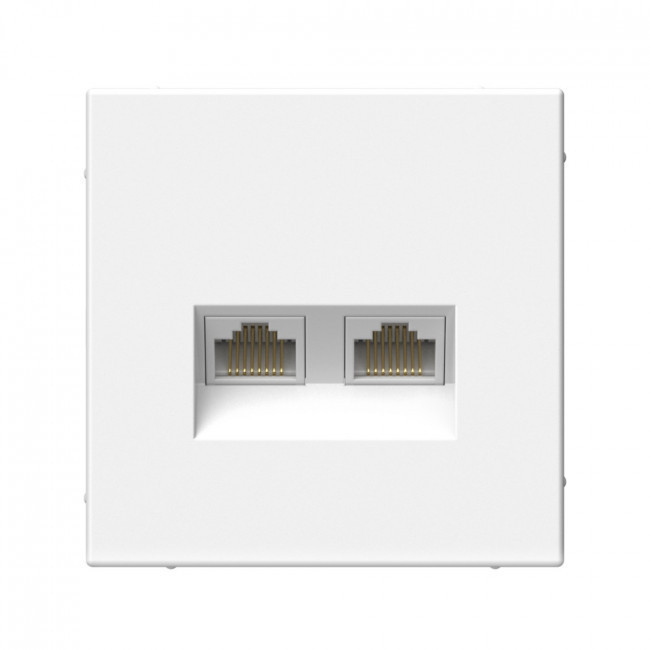 Розетка двойная компьютерная RJ45+RJ45, кат. 5е, белая GAL000185