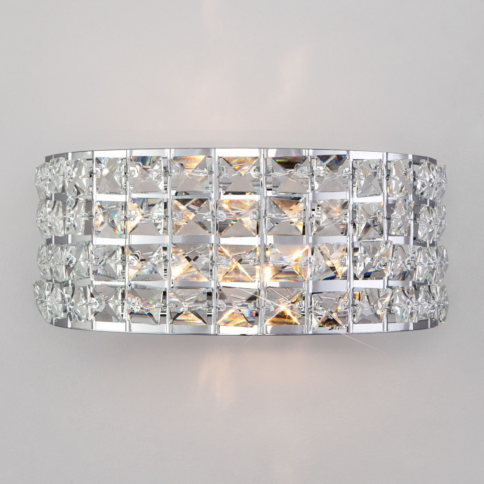 Настенный светильник с хрусталем 10115/2 хром