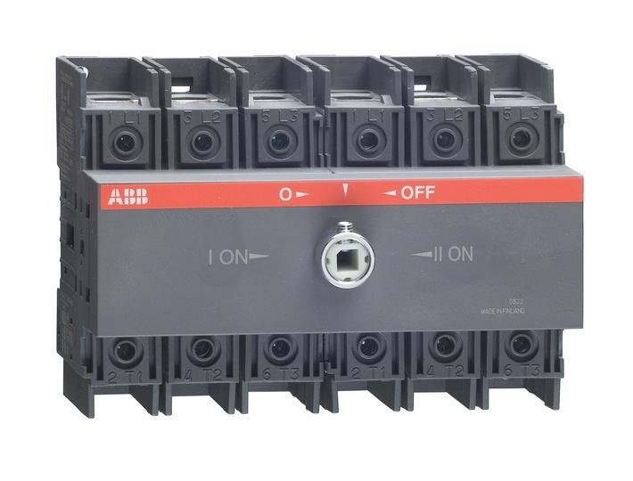 Рубильник реверсивный ABB OT100F3C 100А 3P на DIN-рейку или монтажную плату (без ручки) 1SCA105008R1001