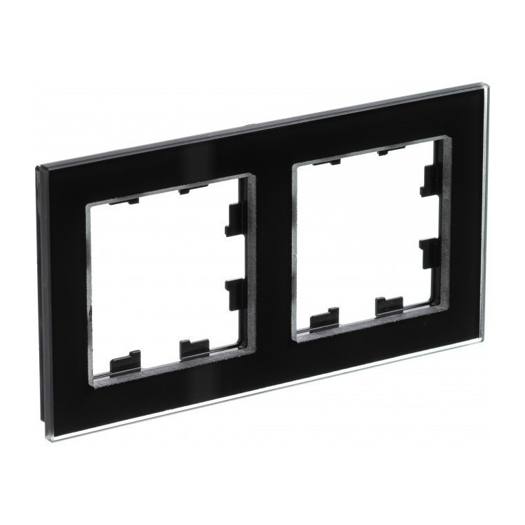 Рамка Systeme Electric Atlas Design Nature на 2 поста, черное стекло ATN321002