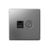 Розетка TV+RJ-45 кат. 5e Schneider Electric Art Gallery Сталь GAL000989