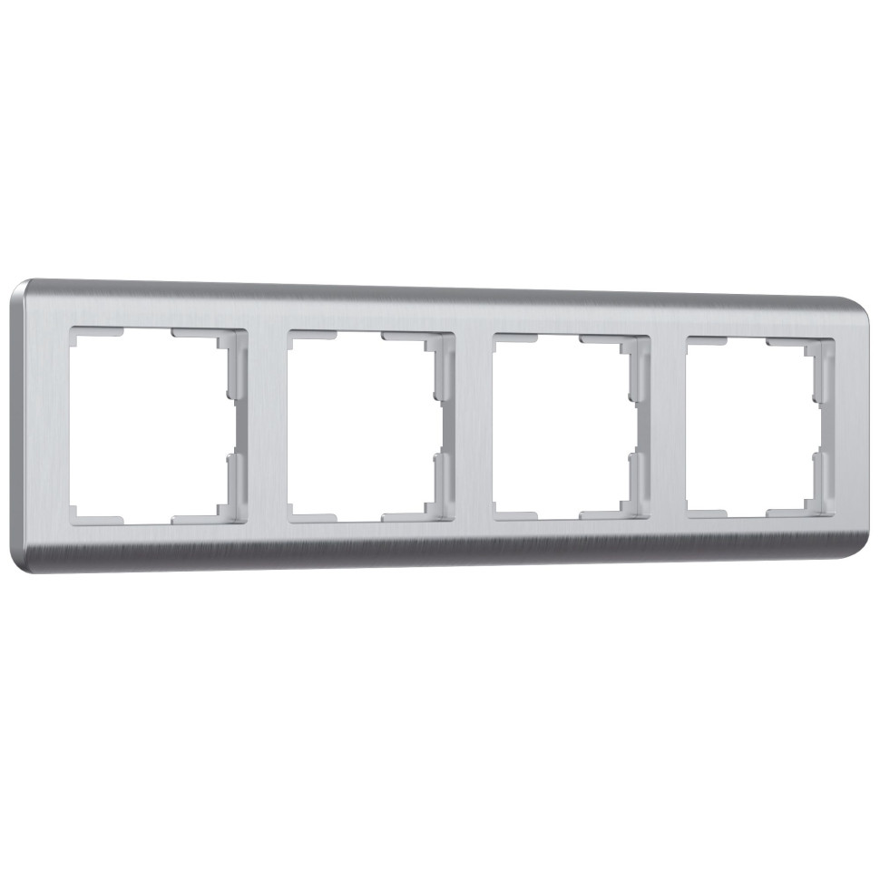 Рамка из поликарбоната на 4 поста Stream серебряный W0042106