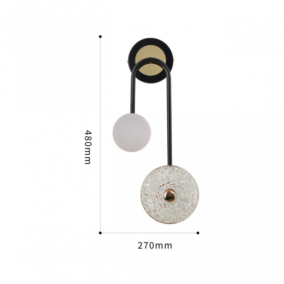 Настенный светильник Arte Milano Ferrara 279169/2B BK/GD